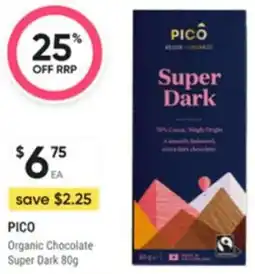 Healthy Life Pico Organic Chocolate Super Dark offer