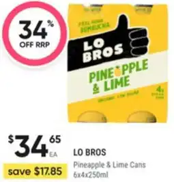 Healthy Life LO BROS Pineapple & Lime Cans offer