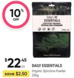 Healthy Life Daily essentials organic spirulina powder offer
