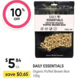 Healthy Life Daily essentials organic puffed brown rice offer
