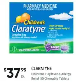 Healthy Life Claratyne childrens hayfever & allergy relief 50 chewable tablets offer