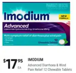 Healthy Life Imodium Advanced Diarrhoea & Wind Pain Relief 12 Chewable Tablets offer