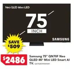 Harvey Norman Samsung 75" Neo QLED 4K Mini LED Smart Al TV offer