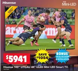 Harvey Norman Hisense 100" 4K' ULED Mini LED Smart TV offer