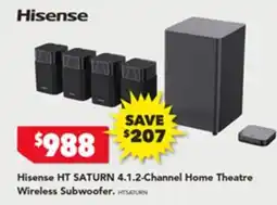 Harvey Norman Hisense HT SATURN 4.1.2-Channel Home Theatre Wireless Subwoofer offer