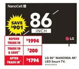 Harvey Norman LG 86" NANO80A 4K offer