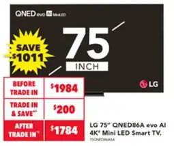 Harvey Norman LG 75" evo Al 4K' Mini LED Smart TV offer