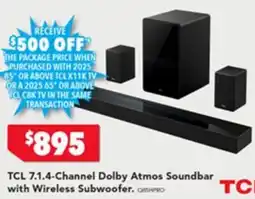 Harvey Norman TCL 7.1.4-Channel Dolby Atmos Soundbar offer