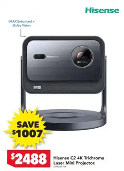 Harvey Norman Hisense C2 4K Trichroma Laser Mini Projector offer