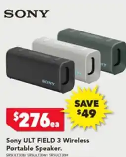 Harvey Norman Sony ULT FIELD 3 Wireless Portable Speaker offer