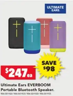 Harvey Norman Ultimate Ears EVERBOOM Portable Bluetooth Speaker offer