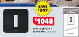 Harvey Norman Sonos Sub Gen 4 Subwoofer offer