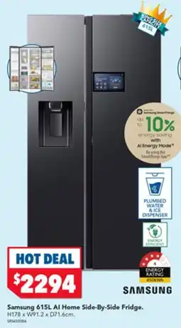 Harvey Norman Samsung Al Home Side-By-Side Fridge offer