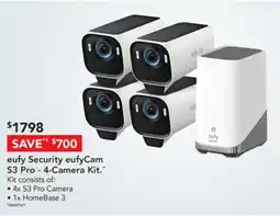 Harvey Norman Security eufyCam S3 Pro 4-Camera Kit offer