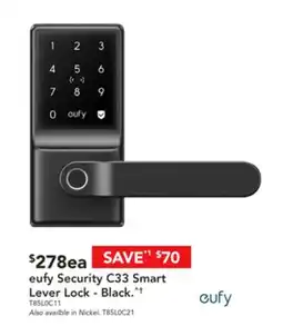 Harvey Norman Security C33 Smart Lever Lock offer