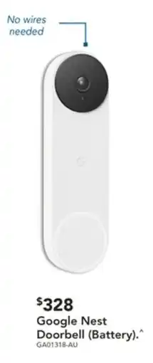 Harvey Norman Google Nest Doorbell (Battery) offer