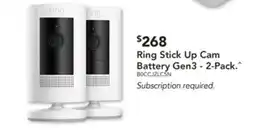 Harvey Norman Ring Stick Up Cam Battery Gen3 offer