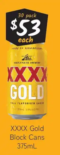 Cellarbrations XXXX Gold Block Cans offer