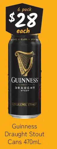 Cellarbrations Guinness Draught Stout Cans offer