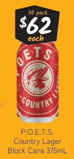Cellarbrations Country Lager Block Cans offer