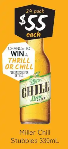 Cellarbrations Miller Chill Stubbies offer
