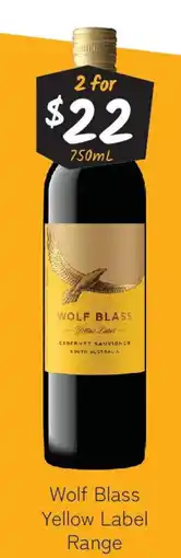 Cellarbrations Wolf Blass Yellow Label Range offer