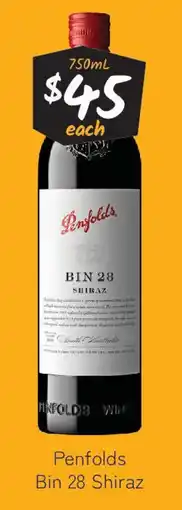 Cellarbrations Penfolds Bin 28 Shiraz offer