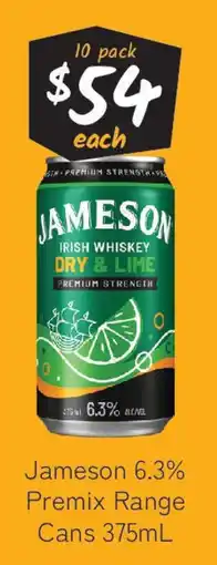 Cellarbrations Jameson 6.3% Premix Range Cans offer