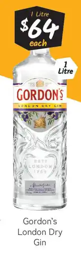 Cellarbrations Gordon's London Dry Gin offer
