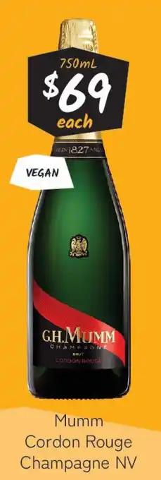 Cellarbrations Mumm Cordon Rouge Champagne NV offer