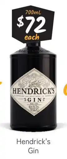 Cellarbrations Hendrick's Gin offer