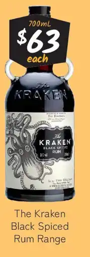 Cellarbrations The Kraken Black Spiced Rum Range offer