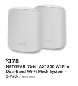 Harvey Norman NETGEAR 'Orbi' Wi-Fi 6 Dual-Band Wi-Fi Mesh System offer