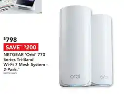 Harvey Norman NETGEAR ‘Orbi' 770 Series Tri-Band Wi-Fi 7 Mesh System offer