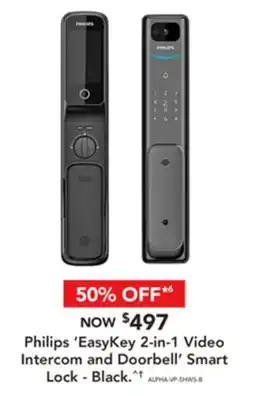Harvey Norman Philips 'EasyKey 2-in-1 Video Intercom and Doorbell' Smart Lock offer