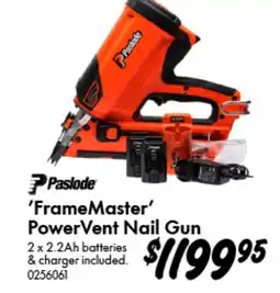Bunnings 'FrameMaster' PowerVent Nail Gun offer