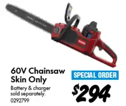 Bunnings 60V Chainsaw Skin Only offer