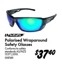 Bunnings Polarised Wraparound Safety Glasses offer