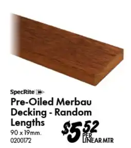 Bunnings Pre-Oiled Merbau Decking - Random Lengths offer