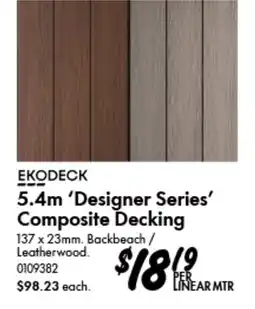 Bunnings 'Designer Series' Composite Decking offer