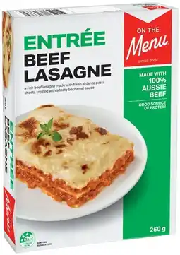 IGA On The Menu Frozen Meal 260g Selected Varieties offer