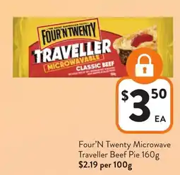 Foodworks Four'N Twenty Microwave Traveller Beef Pie offer