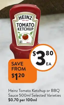 Foodworks Heinz Tomato Ketchup or BBQ Sauce offer