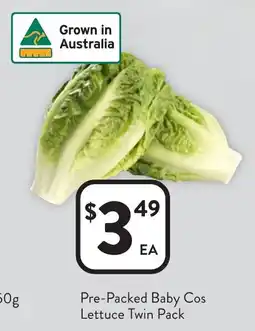Foodworks Pre-Packed Baby Cos Lettuce Twin Pack offer