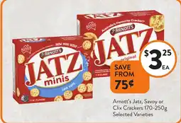 Foodworks Arnott's Jatz, Savoy or Clix Crackers offer