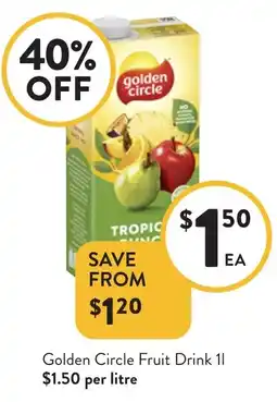 Foodworks Golden Circle Fruit Drink offer