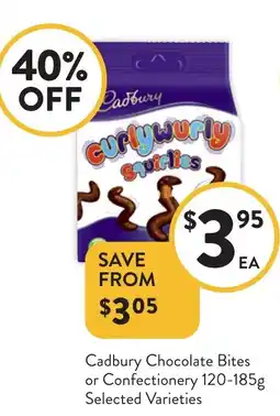 Foodworks Cadbury Chocolate Bites or Confectionery offer