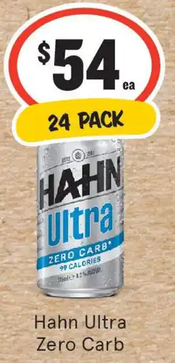 IGA Liquor Hahn Ultra Zero Carb offer