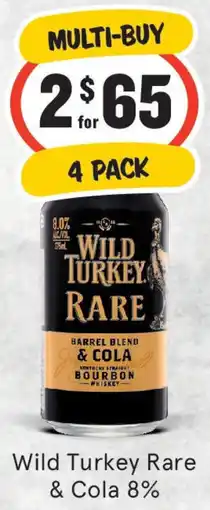 IGA Liquor Wild Turkey Rare & Cola 8% offer