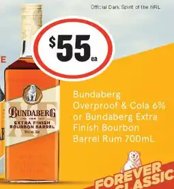 IGA Liquor Bundaberg Extra Finish Bourbon Barrel Rum offer